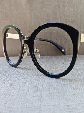 EyeBuyDirect Eyeglasses Frame Black/Gold Tone Eyewear Round Sunshine Glasses